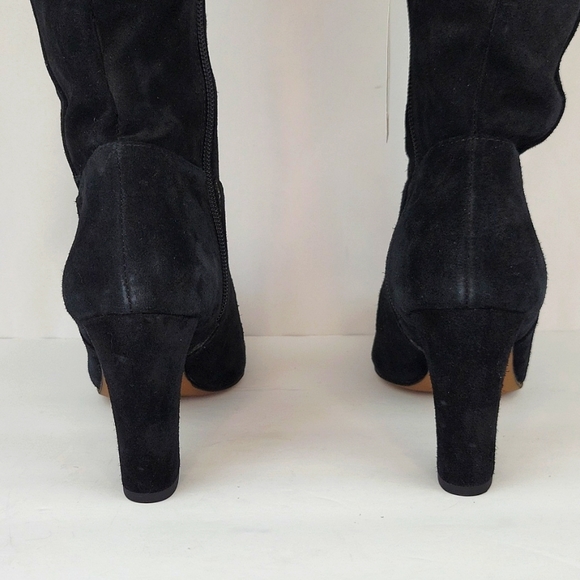 Franco Sarto Artesia Pointy Toe Suede Leather Heeled Boots Black Size 6 - Picture 6 of 12